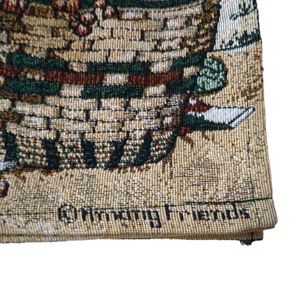 Four Rectangular Among Friends Fall Pumpkin Harvest Tapestry Placemats